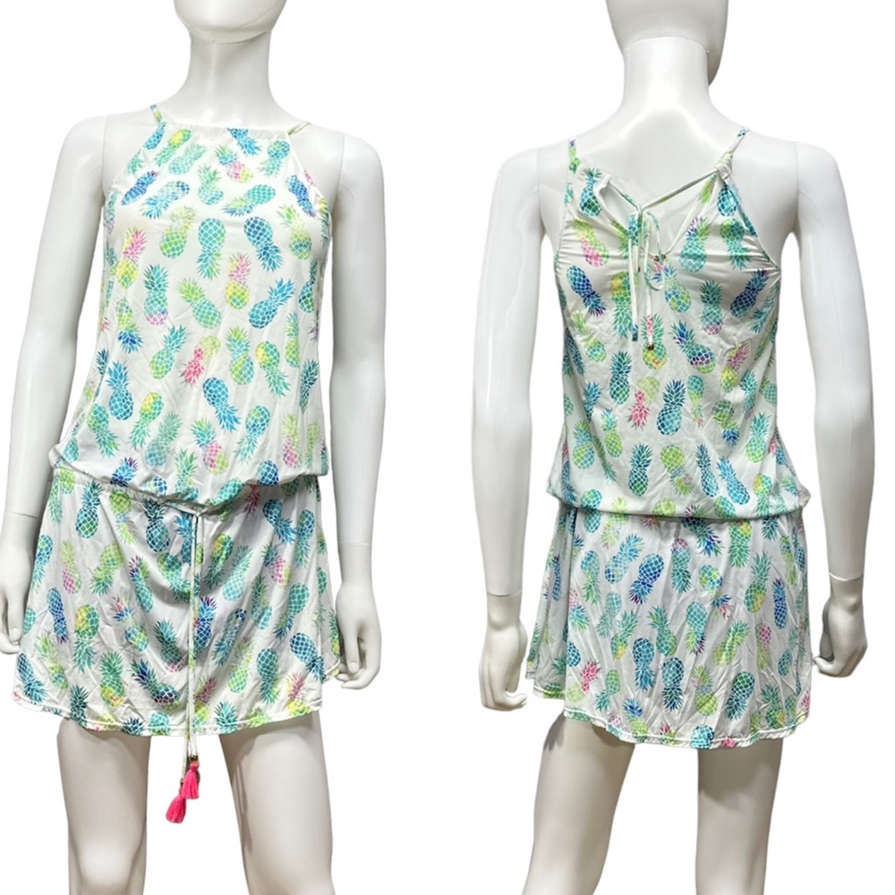 2016 PilyQ Swimwear Pineapple Print Voyager Mini Beach Dress [1614]